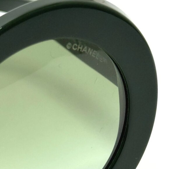 CHANEL 5489-A CC Mark Round Shape Eyewear sunglasses Plastic Green - Picture 8 of 12